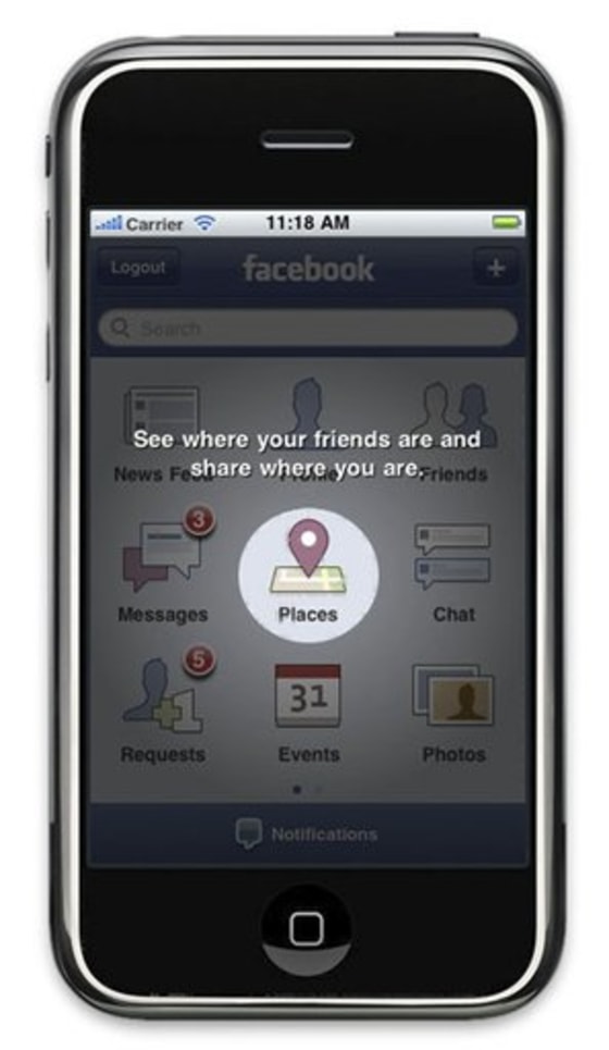 This undated product image released by Facebook on Wednesday, Aug. 25, 2010, shows Facebook Places. (AP Photo/Facebook) NO SALES. BEST QUALITY AVAILABLE.